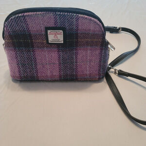 Glen Appin Harris Tweed Purple Plaid Wool Small Shoulder Crossbody Purse